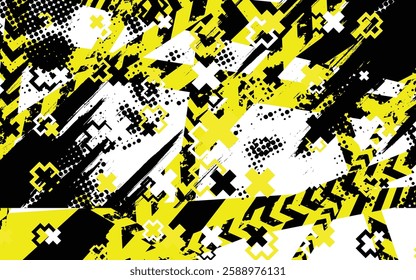 A vector graphic depicting abstract stripe racing designs suitable for vehicle decal wraps, race cars, rally vehicles, adventure themes, and livery designs