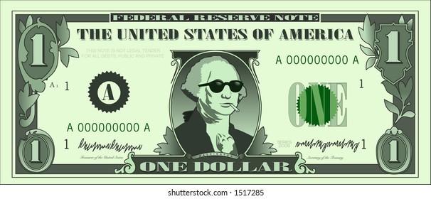 vector graphic depicting a dollar bill parody