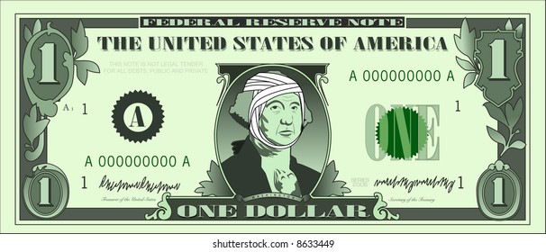 vector graphic depicting a dollar bill parody