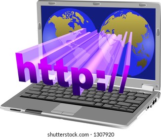 vector graphic depicting a laptop computer (concept: internet)