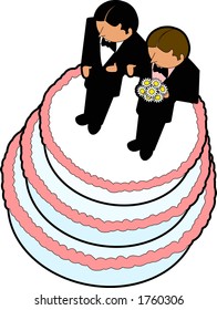 vector graphic depicting a stylized wedding cake (man - man)