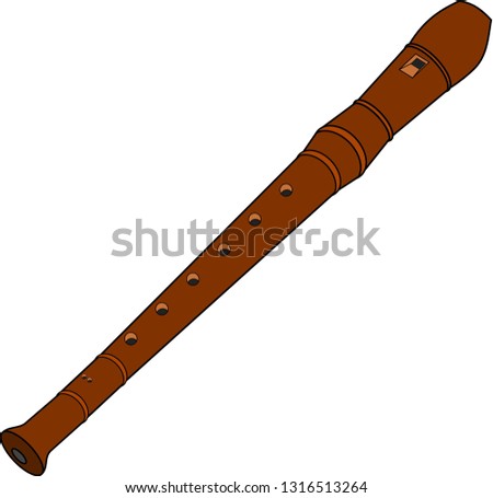 Vector graphic of descant recorder