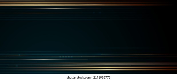 Vector graphic design, abstract modern technology, futuristic concept. Illustration art, geometric shape, light gold color, line pattern with blue and black colours background for banner, template
