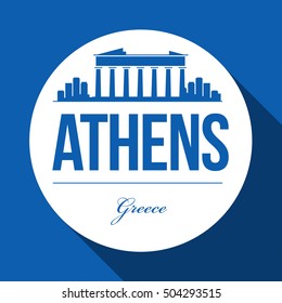 Vector Graphic Design of Athens City Skyline