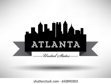 Vector Graphic Design of Atlanta City Skyline