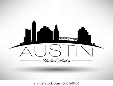 Vector Graphic Design of Austin City Skyline