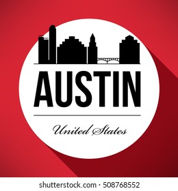 Vector Graphic Design of Austin City Skyline