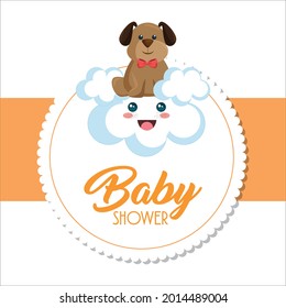 Diseño gráfico vectorial de la ducha de bebé. Individualmente sobre un fondo blanco.