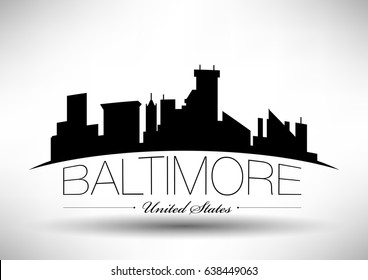 Vector Graphic Design of Baltimore City Skyline