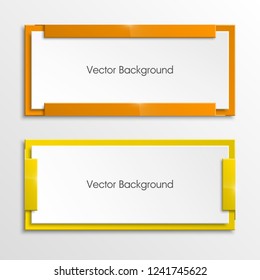 Vector graphic design banner backgrounds in two different colors. Paper banner origami style. Abstract pointer