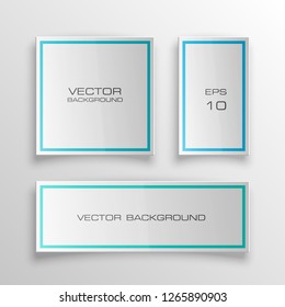 Vector graphic design banner backgrounds in three different colors. Paper square banner origami style. Abstract pointer
