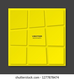 Vector graphic design banner backgrounds, nine pieces parts different colors. Paper origami style