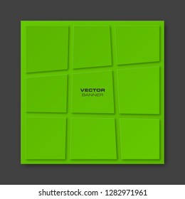 Vector graphic design banner backgrounds, nine pieces parts different colors. Paper origami style