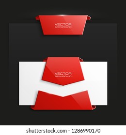 Vector graphic design banner backgrounds different colors. Paper banner origami style. Abstract pointer