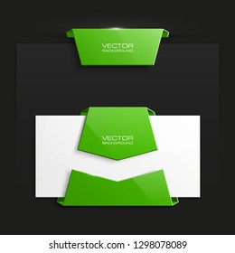 Vector graphic design banner backgrounds different colors. Paper banner origami style. Abstract pointer