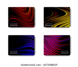 Vector graphic design banner backgrounds in four different colors. Paper origami style.