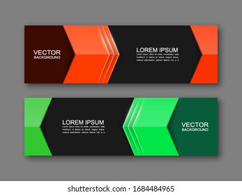 Paneles de diseño gráfico vectorial en tres colores diferentes. Estilo origami de papel.