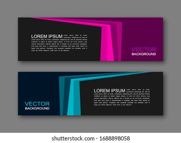 Paneles de diseño gráfico vectorial en tres colores diferentes. Estilo origami de papel.