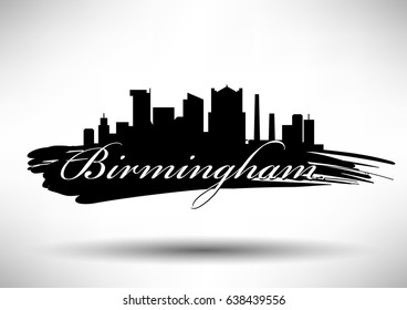 Vector Graphic Design of Birmingham City Skyline