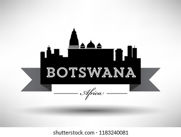 Vector Graphic Design of Botswana City Skyline