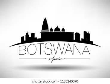 Vector Graphic Design of Botswana City Skyline