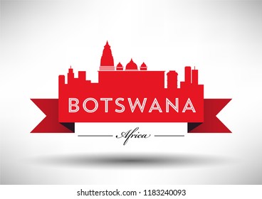 Vector Graphic Design of Botswana City Skyline