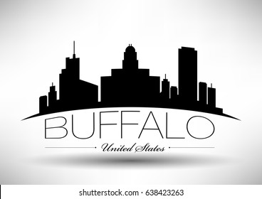 Vector Graphic Design of Buffalo City Skyline