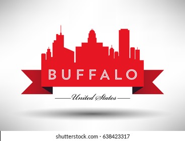 Vector Graphic Design of Buffalo City Skyline