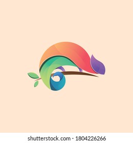 vector graphic design of Chameleon with beautiful colors, very nice color combination, great for chameleon lovers