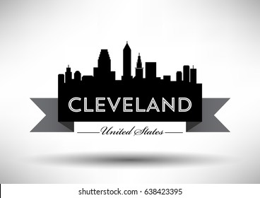 Vector Graphic Design of Cleveland City Skyline