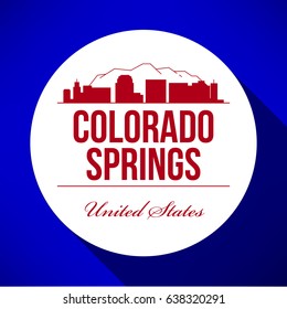 Vector Graphic Design of Colorado Springs City Skyline