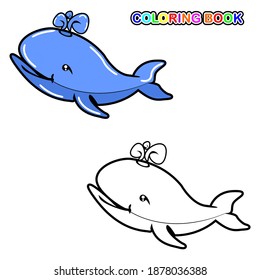 
diseño gráfico vectorial a partir del libro de colorear las ballenas