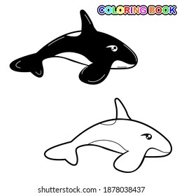 
Diseño gráfico vectorial a partir del libro de colorear las ballenas asesinas