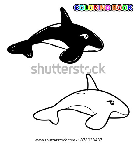 
Vector graphic design from coloring book of killer whales