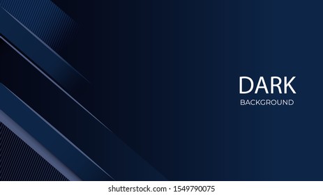 vector graphic design Dark Black Blue modern abstract background wallpaper for business, company, office, corporate, web, presentation, publication, advertising with side blank space EPS 10