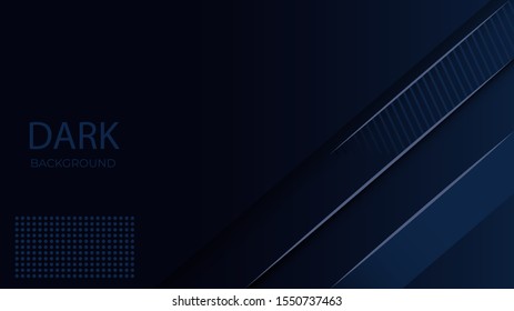 vector graphic design Dark Black Blue modern abstract background wallpaper for business, company, office, corporate, web, presentation, publication, advertising with side blank space EPS 10