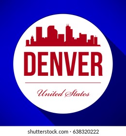 Vector Graphic Design of Denver City Skyline