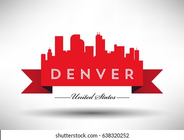 Vector Graphic Design of Denver City Skyline