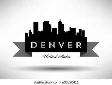 Vector Graphic Design of Denver City Skyline