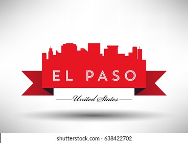 Vector Graphic Design of El Paso City Skyline