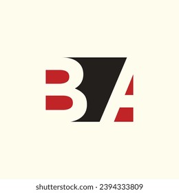 Vector graphic design element BA letter