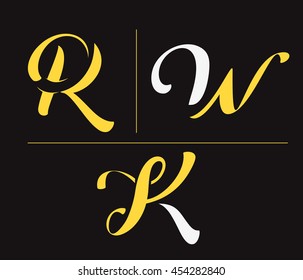Vector graphic design element - R W K letter