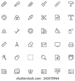 Vector graphic design and equipment icon set