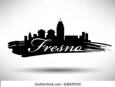 Vector Graphic Design of Fresno City Skyline