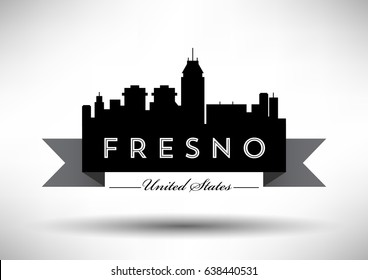 Vector Graphic Design of Fresno City Skyline