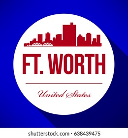 Vector Graphic Design of Ft. Worth City Skyline