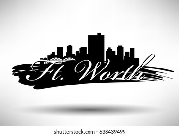 Vector Graphic Design of Ft. Worth City Skyline
