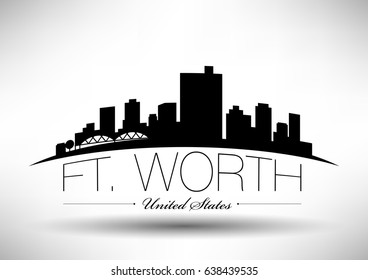 Vector Graphic Design of Ft. Worth City Skyline