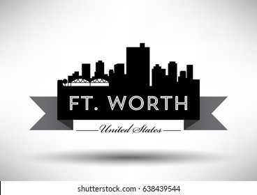Vector Graphic Design of Ft. Worth City Skyline