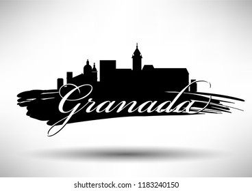 Vector Graphic Design of Granada City Skyline